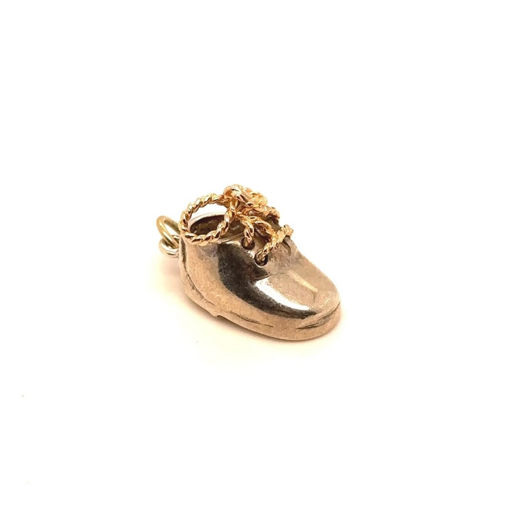 NF Chapal-Zenray Sterling Silver & 14k Yellow Gold Baby Shoe Charm / Pendant 4g